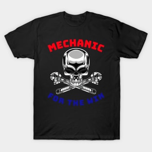 Skull Wrenches Mechanic for the Win RWB T-Shirt